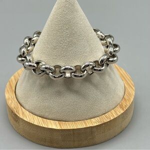 NWOT Eklexic Royal Bracelet Rodium-Silver Finish Chain Link Jewelry Sz 6.25
